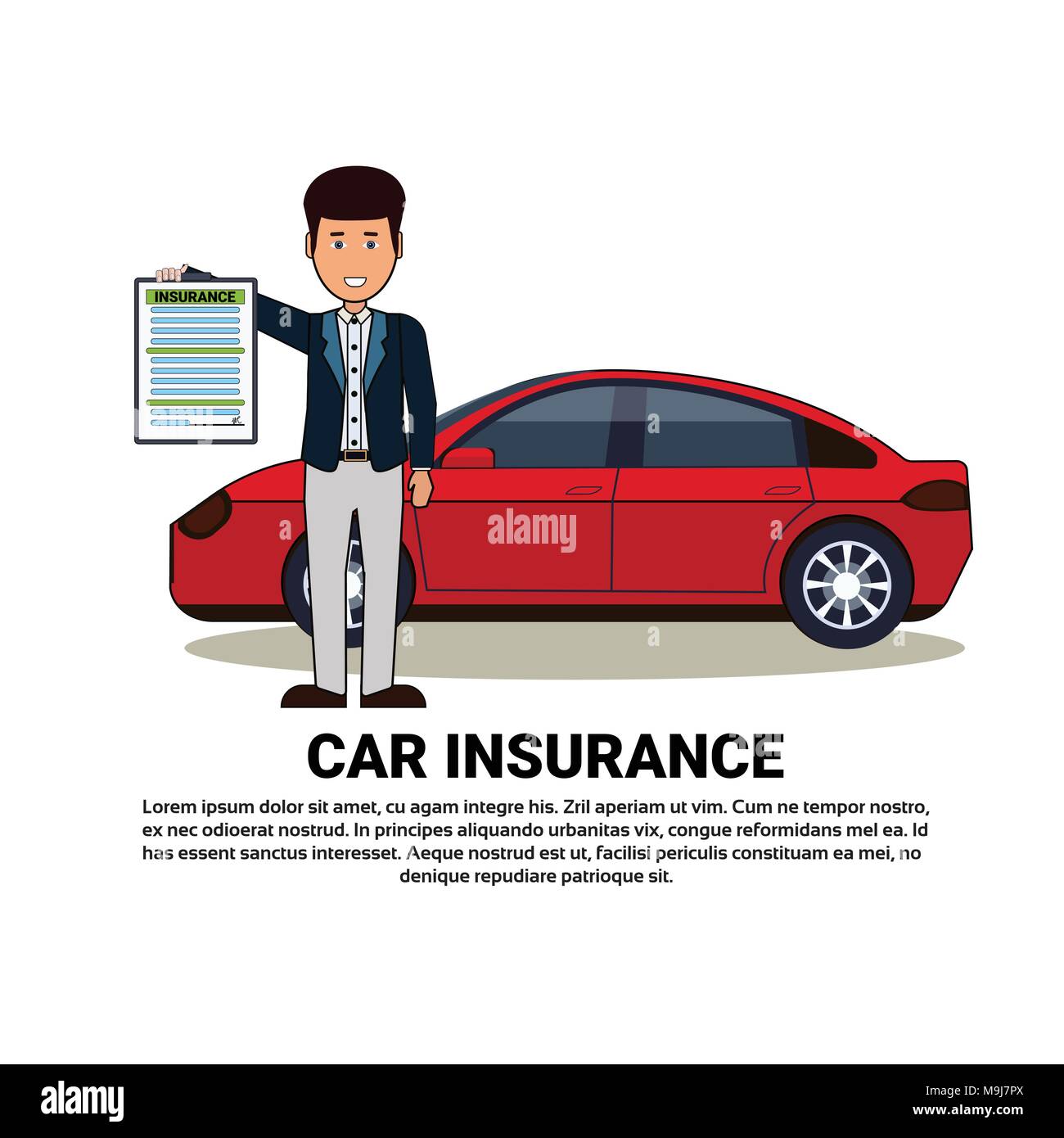 Car Insurance Service Concept Agent Hold Form Document Safety Auto