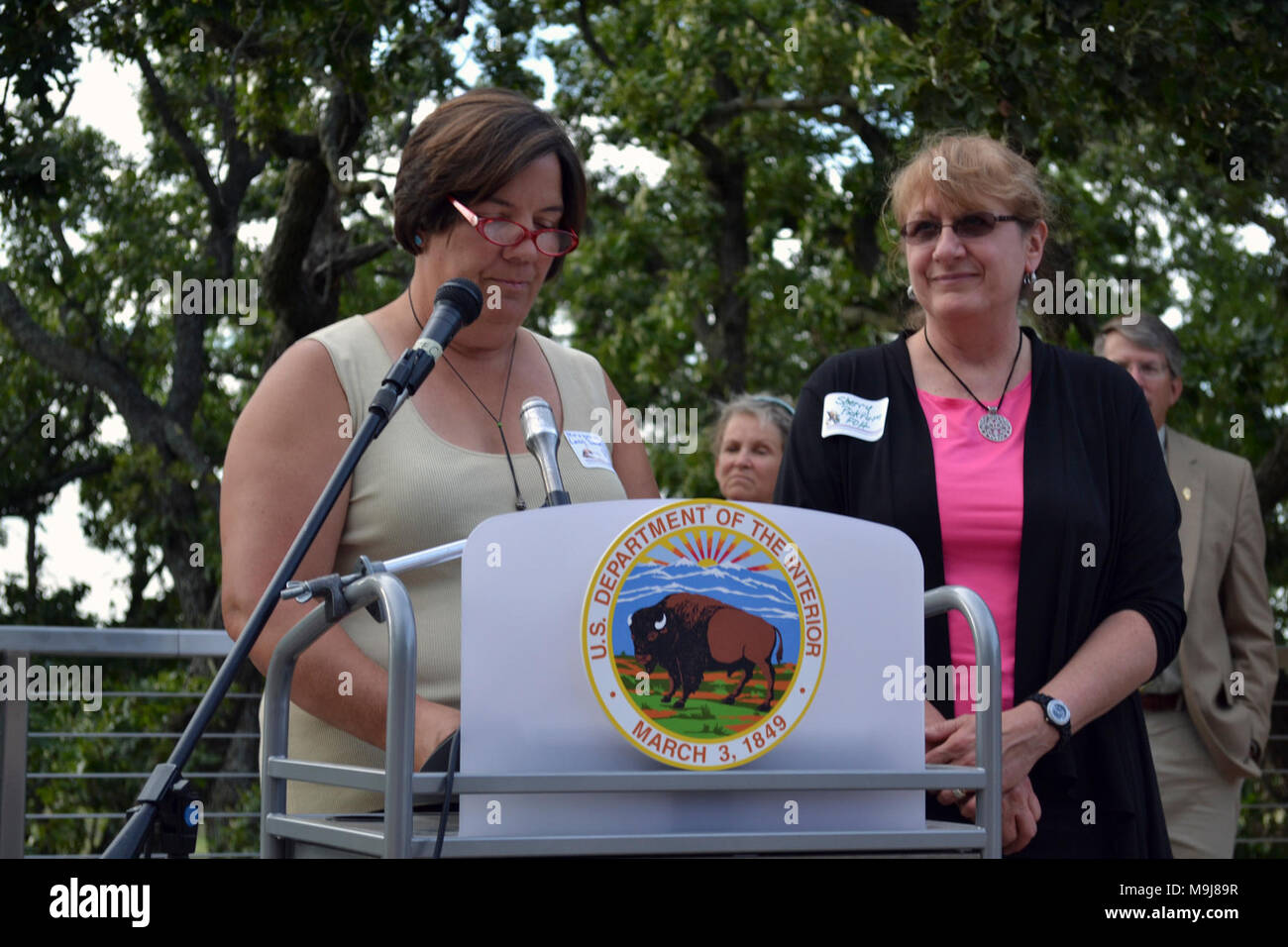 &quot;Today is a good day for the planet,&quot; remarked Co-Chairs for Friends of Hackmatack Margaret Lass-Gardiner. Photo by Tina Shaw/USFWS. Stock Photo