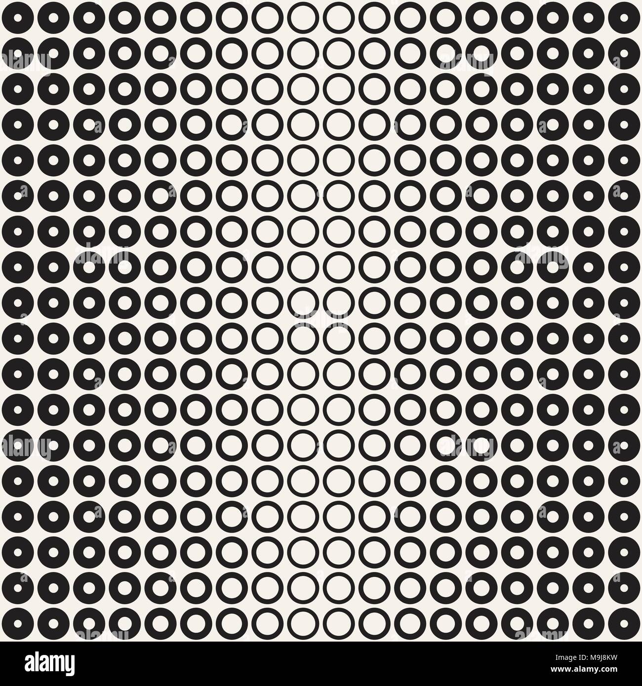 Halftone circles vector seamless pattern. Abstract geometric texture ...