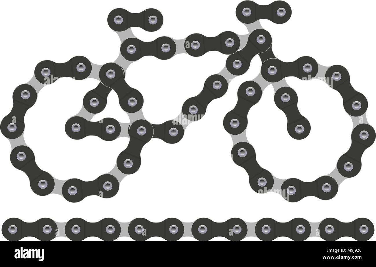 Black and White Vector Bike or Bicycle Icon Made of Bike or Bicycle