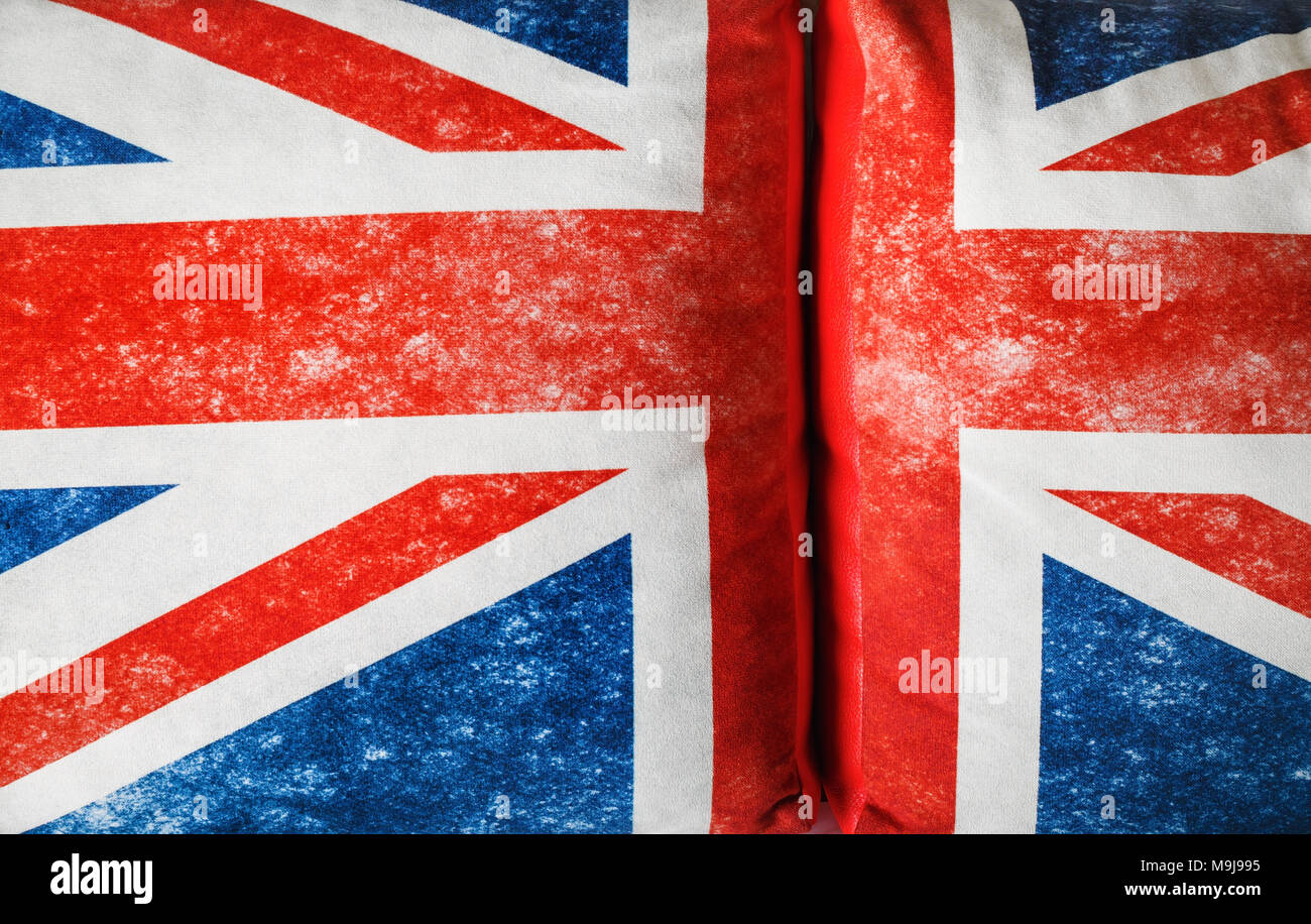 Uk British Flag Cloth Texture On Pillows Union Jack Great