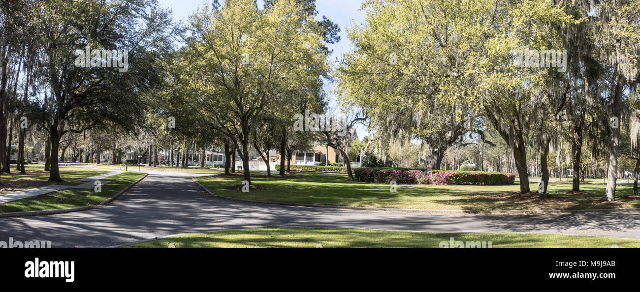 Panormic view of a Habersham park Stock Photo
