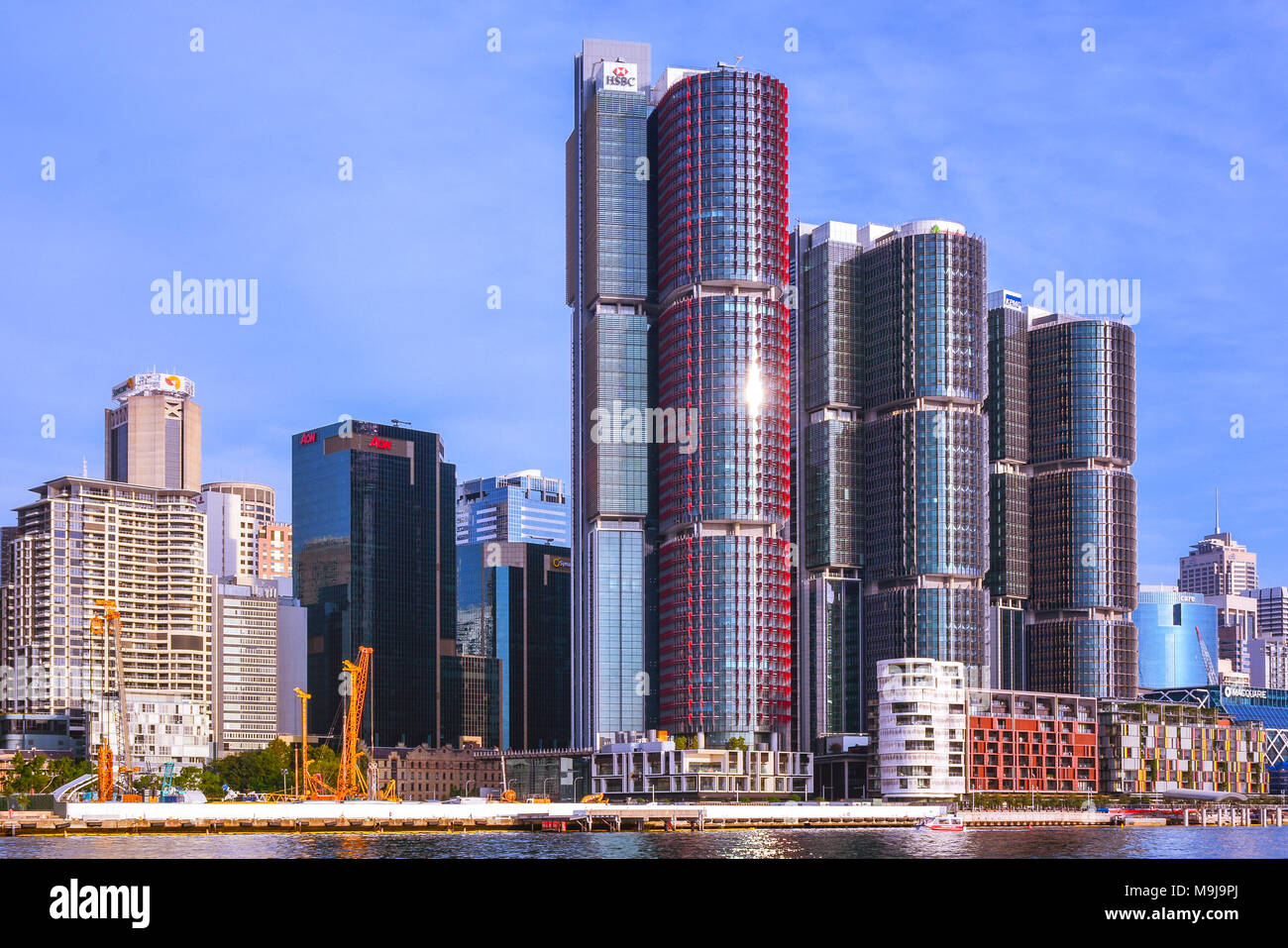 High Rises in Barangarro suburb of Sydney, by the Sydney Harbour Stock Photo
