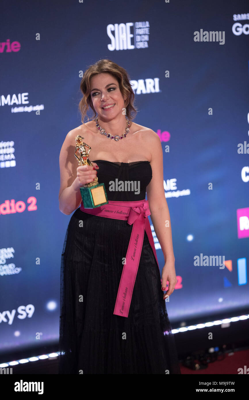 21/03/2018 Claudia Gerini wins David di Donatello 2018 Stock Photo - Alamy