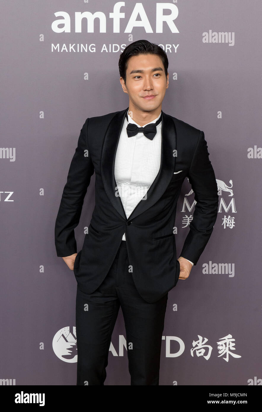 Hong Kong, Hong Kong SAR, CHINA. 26th Mar, 2018. HONG KONG, HONG KONG SAR, CHINA:March 26th 2018. Red Carpet at the amfAR Fundraising Gala Hong Kong. Siwon Choi Credit: Jayne Russell/ZUMA Wire/Alamy Live News Stock Photo