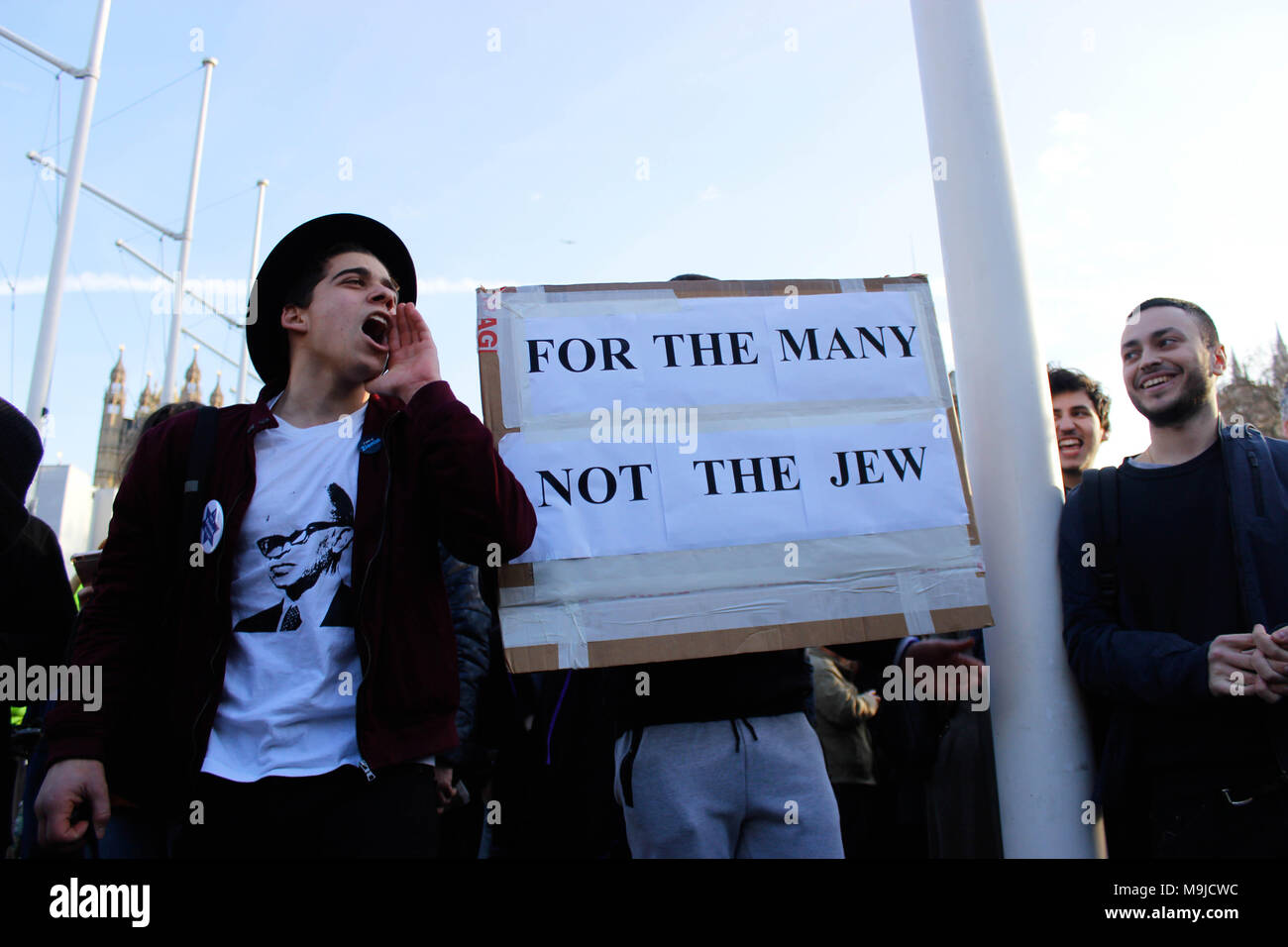 London, UK. 26th March, 2018. Jewish Protesters in Parliament Square protesting Jeremy Corbyn and the Labour Party's Anti-Semitism Credit: Alex Cavendish/Alamy Live News Stock Photo