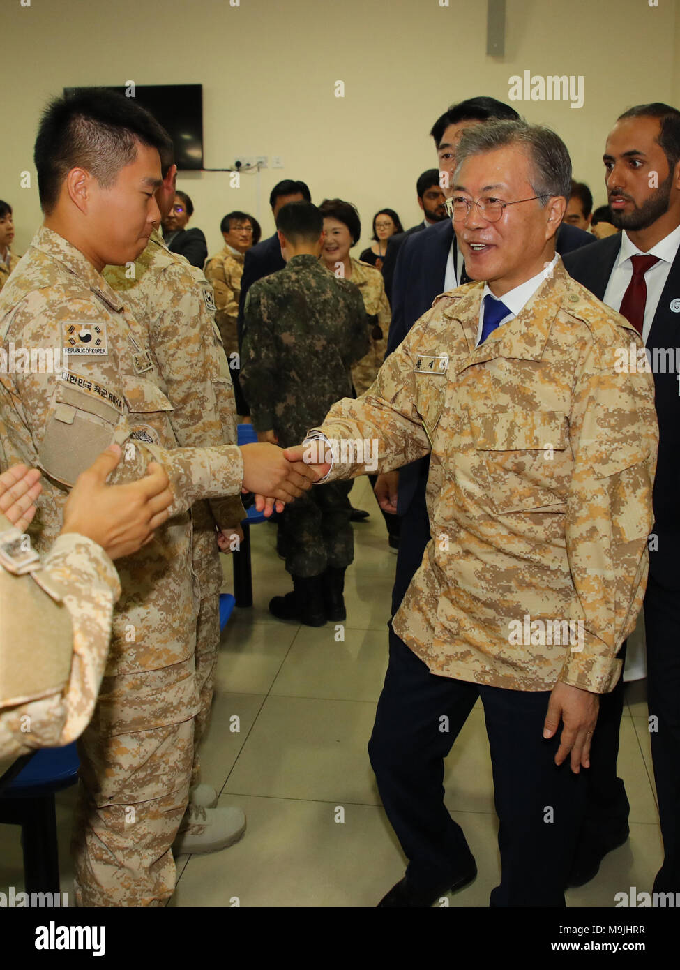 27th Mar, 2018. Moon meets S. Korean troops in UAE South Korean ...
