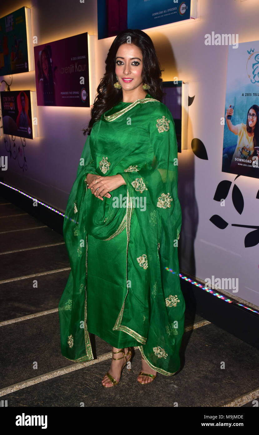 Mumbai, India. 26th Mar, 2018. Actress Raima Sen at the Zee TV's online channel ZEE5 new show launch event at Juhu in Mumbai. Credit: Azhar Khan/SOPA Images/ZUMA Wire/Alamy Live News Stock Photo