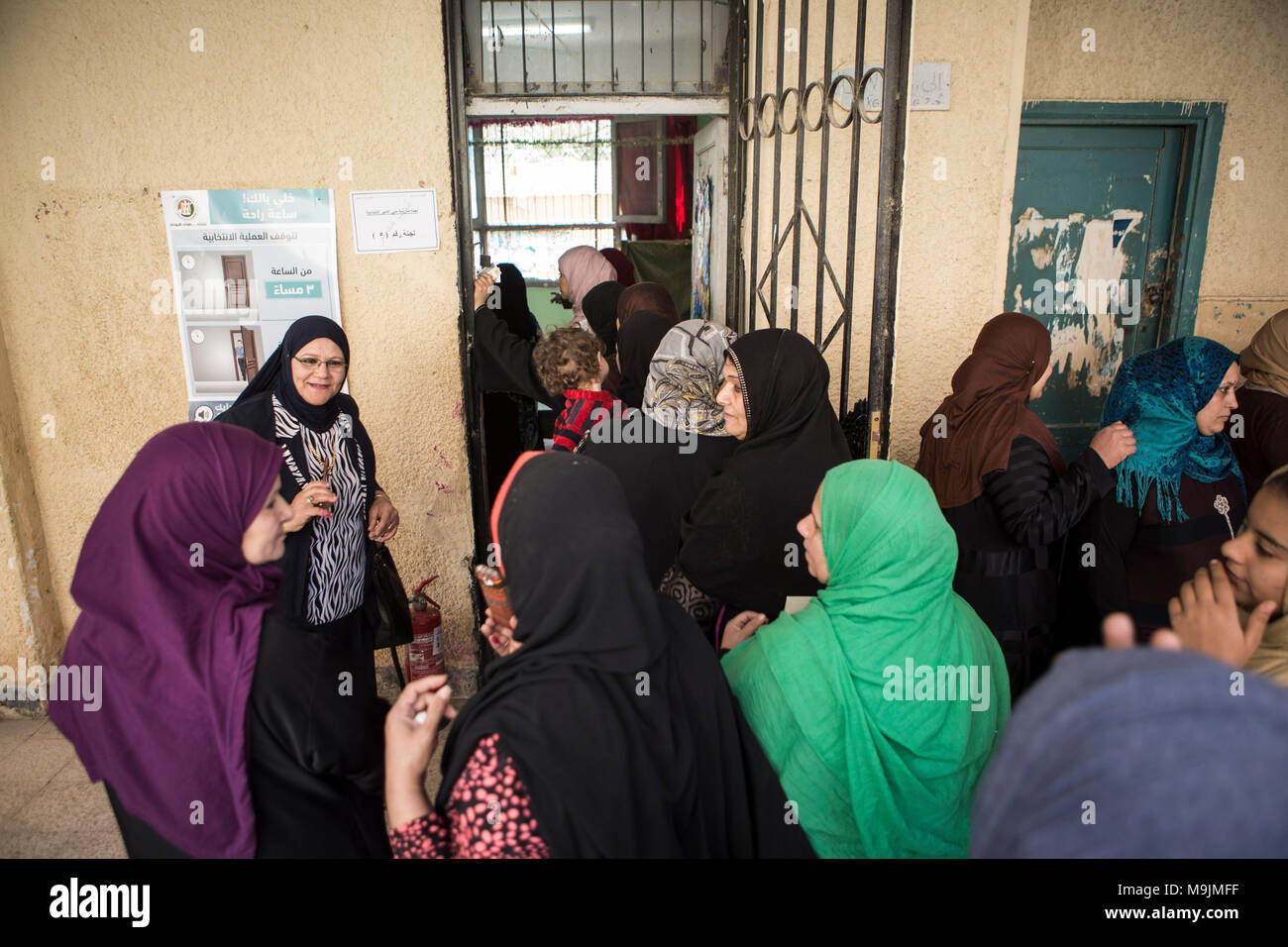 Egyptian Women Queue Up Outside A Polling Station To Cast Their Votes At A Polling Station On The Second Day Of The 2018 Egyptian Presidential Elections In Giza Egypt 27 March 2018