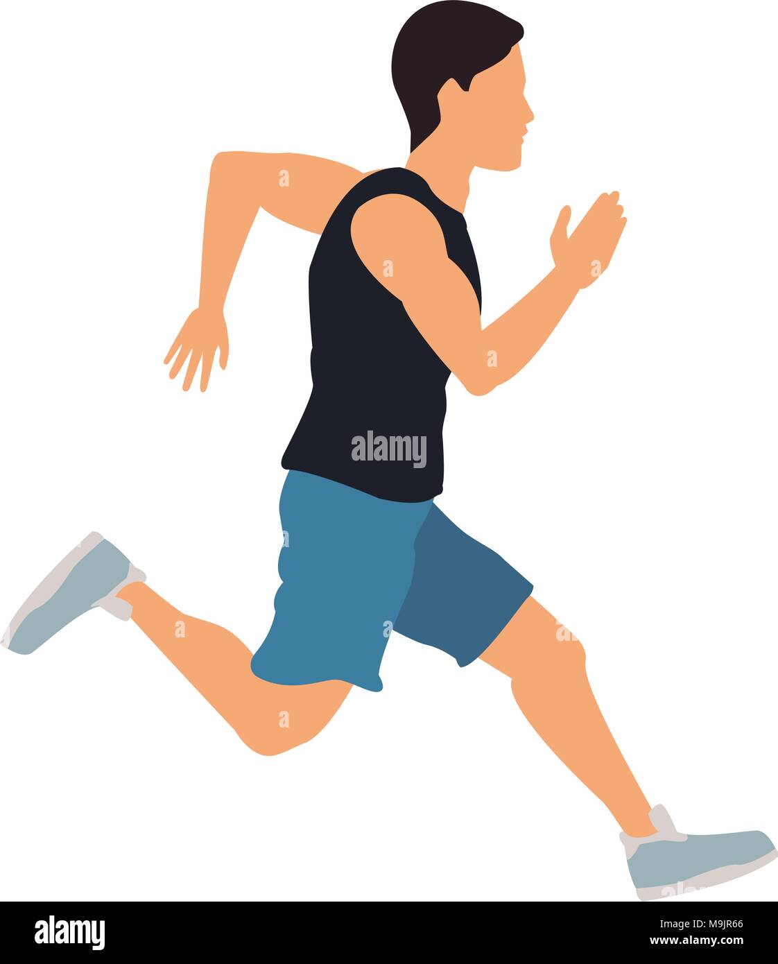 Fitness man running cartoon vector illustration graphic design Stock Vector  Image & Art - Alamy