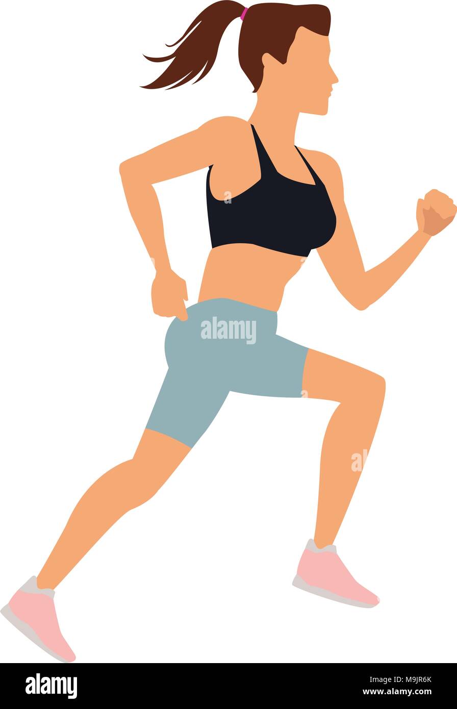 Fitness woman running cartoon vector illustration graphic design Stock  Vector Image & Art - Alamy