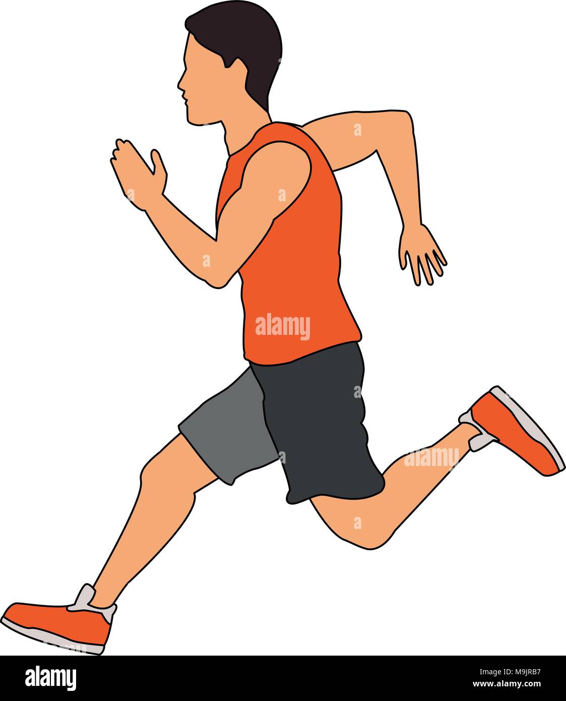 Fitness man running cartoon vector illustration graphic design Stock Vector  Image & Art - Alamy