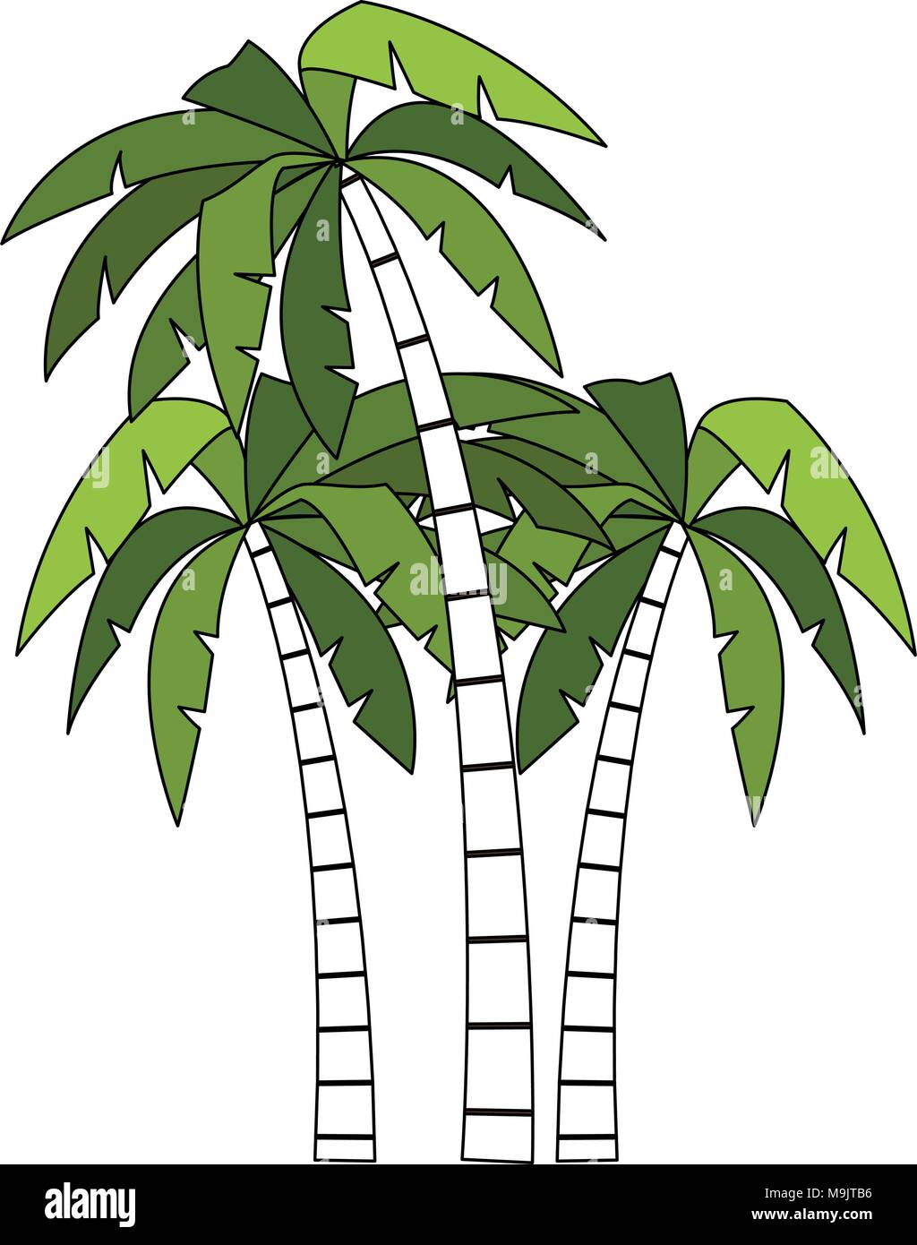 Tree palms cartoons vector illustration graphic design Stock Vector ...