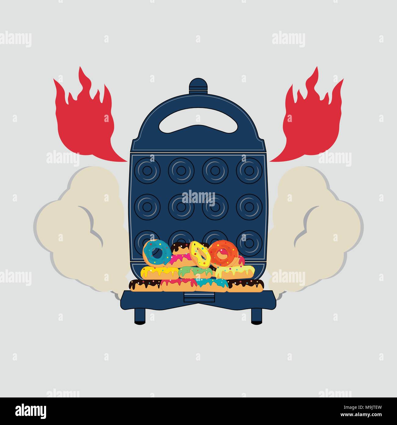 Electric oven for donuts Stock Vector