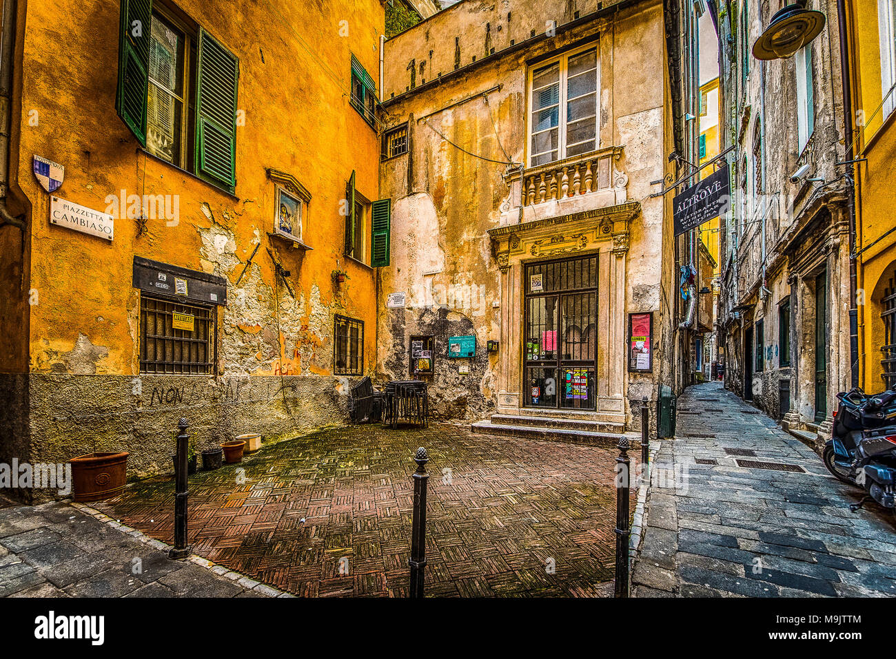 Italy Liguria Genoa Old city -   Piazza Cambiaso Stock Photo