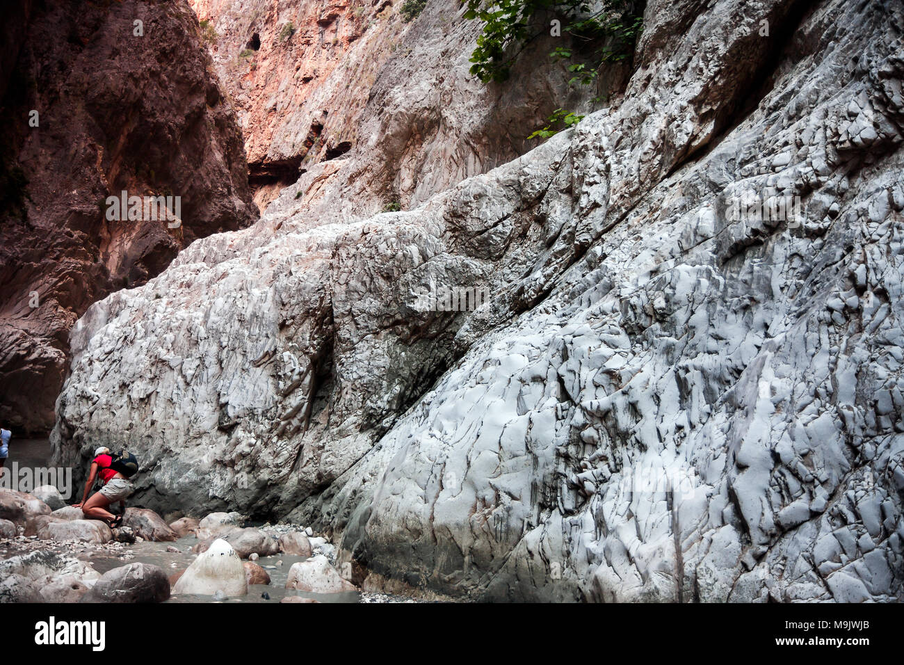 Trekking in the Saklikent Canyon stone mountains and rocks, Turkey Stock Photo