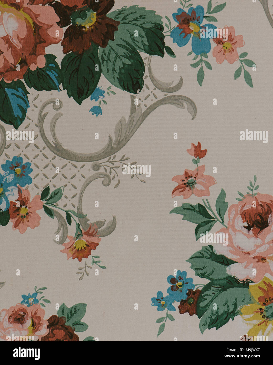 Vintage floral wallpaper hi-res stock photography and images - Alamy