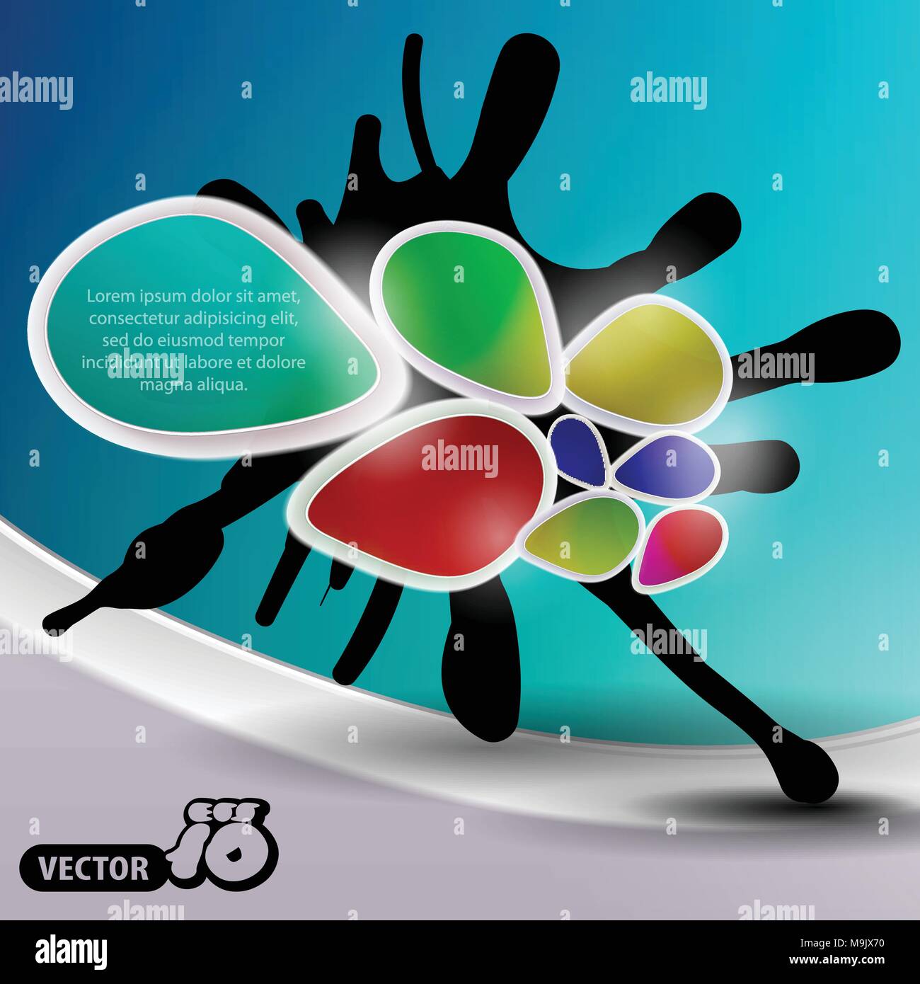 Abstract Colorful Paint Splash Speech Bubble Concept for Web and ...