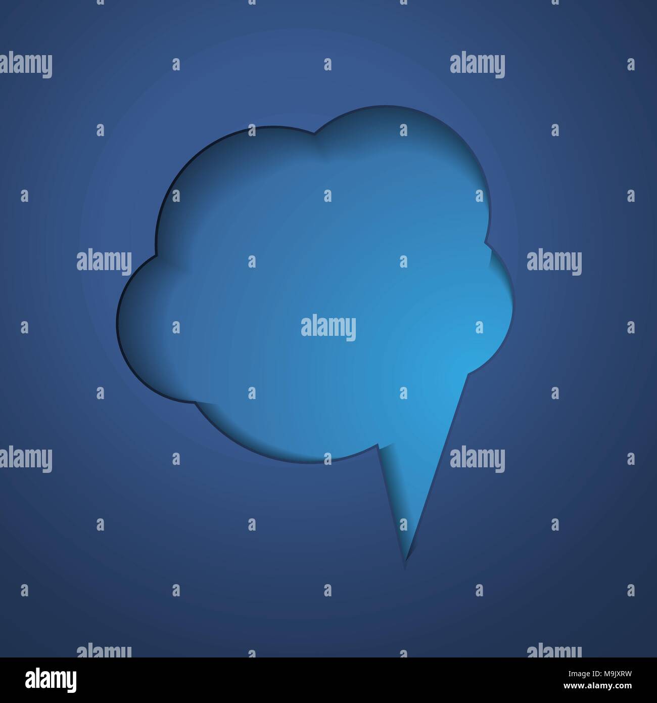 Abstract Dark Blue Cloud Shaped Speech Bubble Concept Design ...
