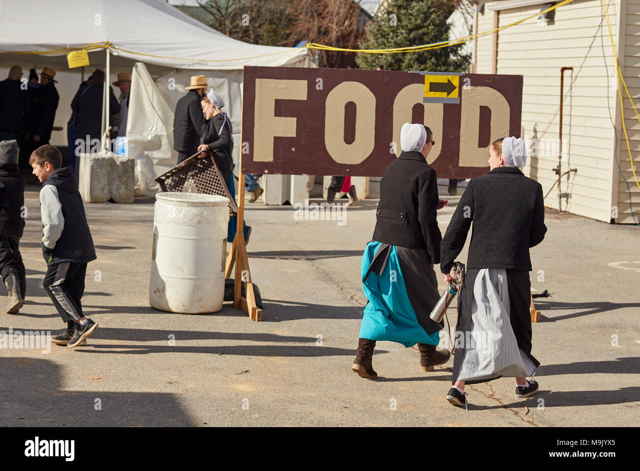 The food area at a Pennsylvania Dutch Mud Sale, Amish Country, Penryn