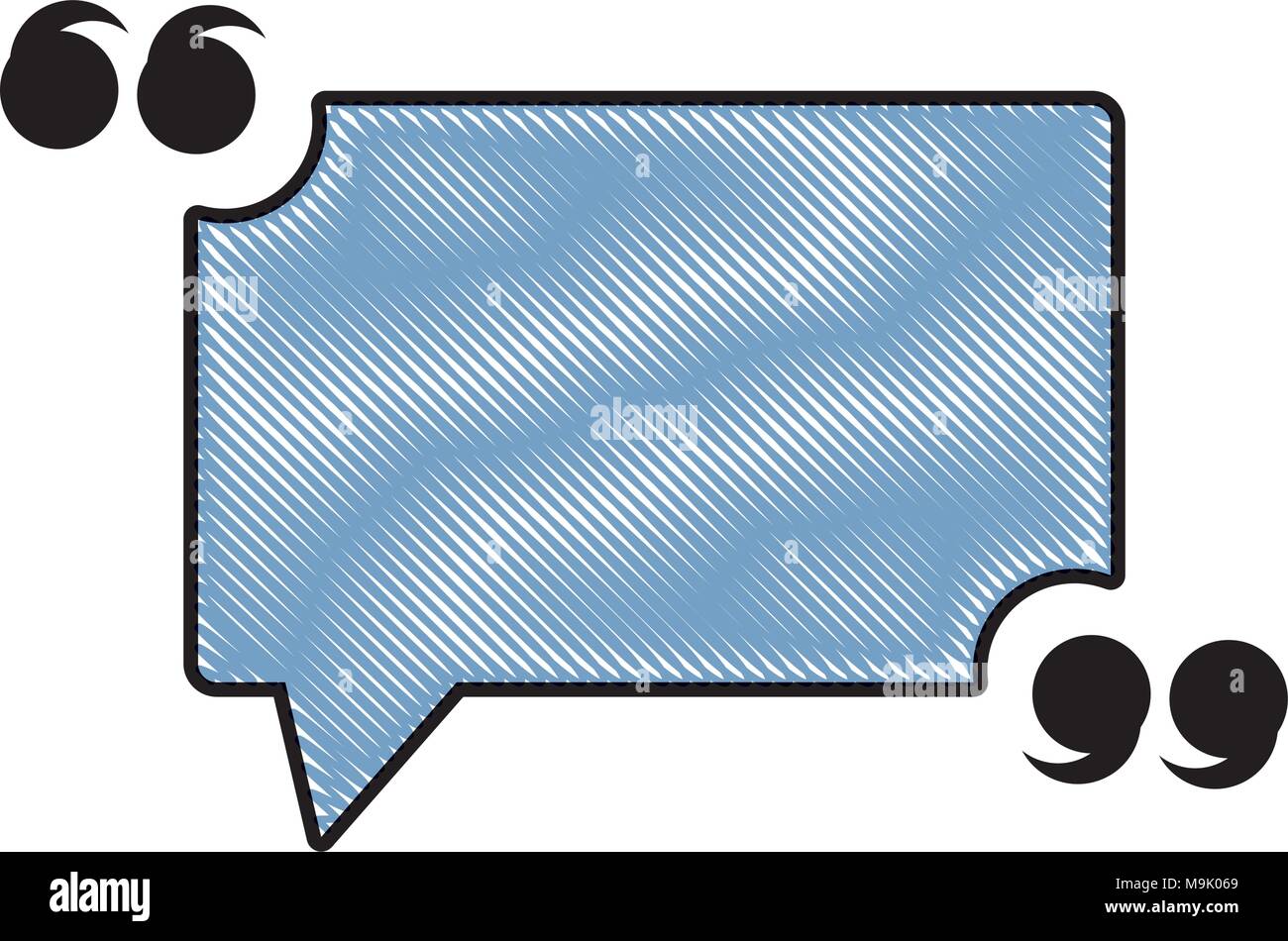Quotation Mark Speech Bubble icon over white background, colorful ...