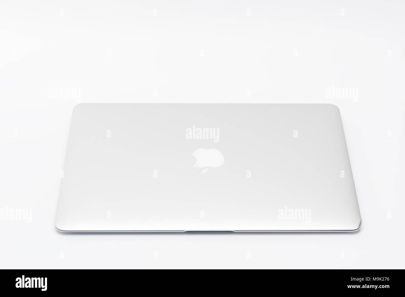 Brnenec, Czech Republic-June 5, 2016: Closed modern, new laptop MacBook Air  13-inch on white background, top view. Apple Inc is the number one manufac  Stock Photo - Alamy