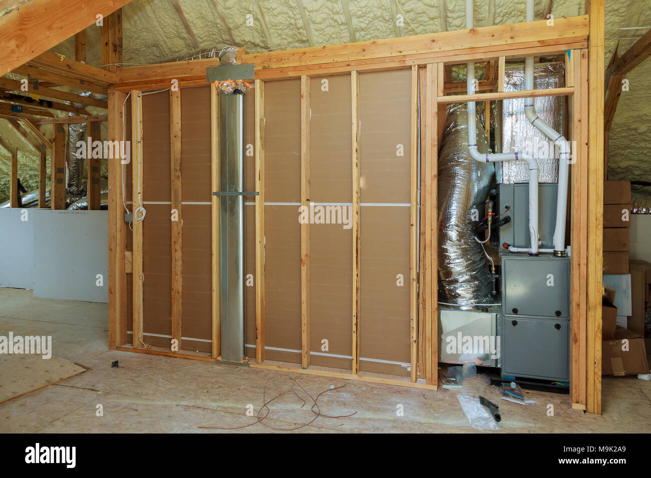 vent pipes in attic Open AC Heating Vent and Tubing in Ceiling of New