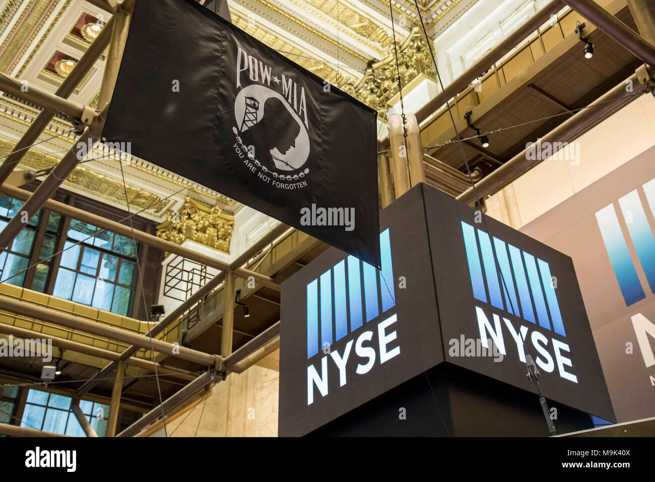 The New York Stock Exchange trading floor. Stock Photo