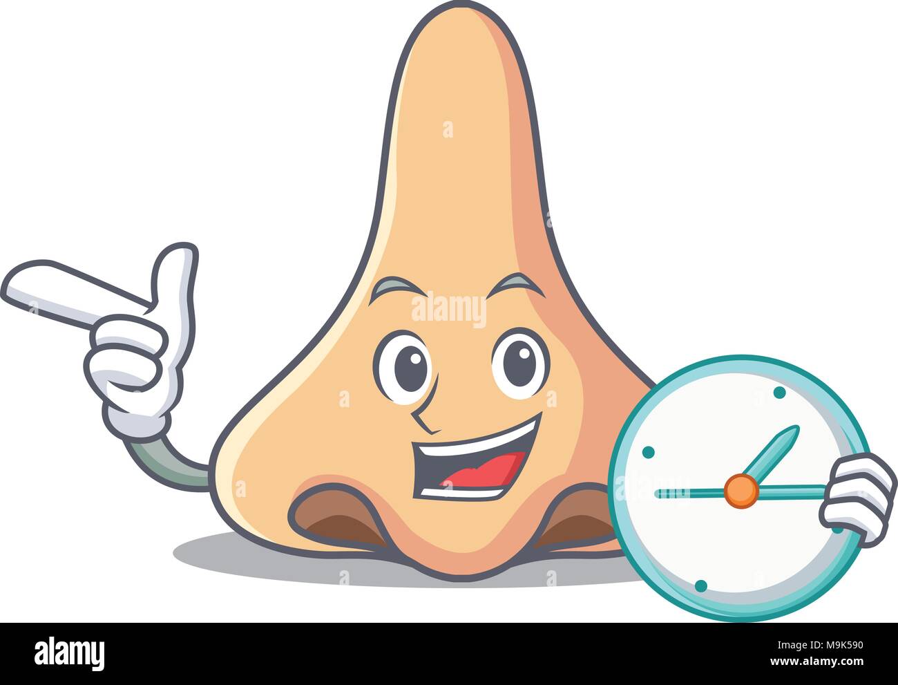 With clock nose character cartoon style Stock Vector Image & Art Alamy