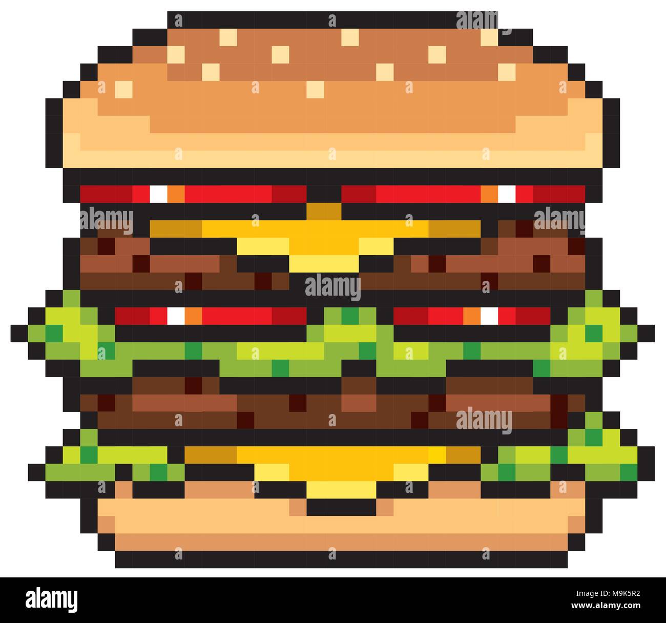 Vector Illustration of Burger - Pixel design Stock Vector Image & Art -  Alamy