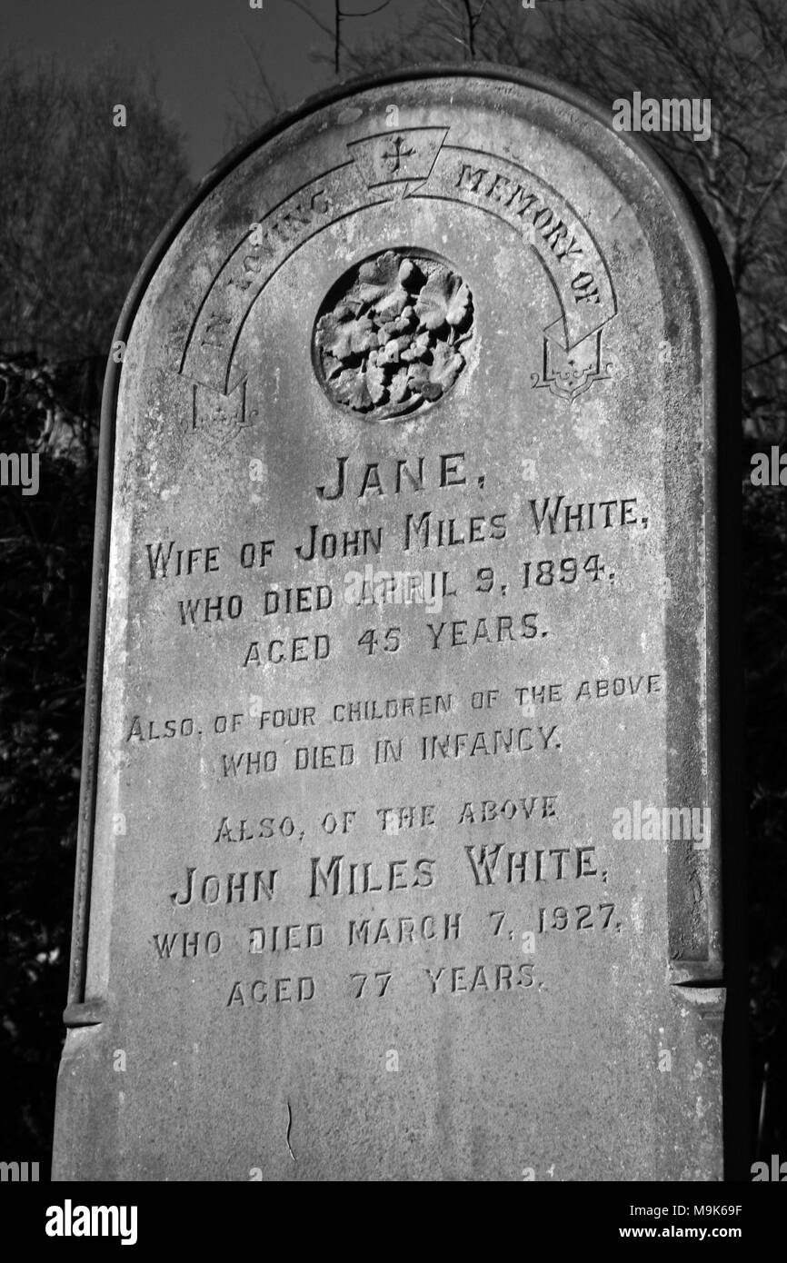 Graves in Manor Road Cemetery, Scarborough Stock Photo