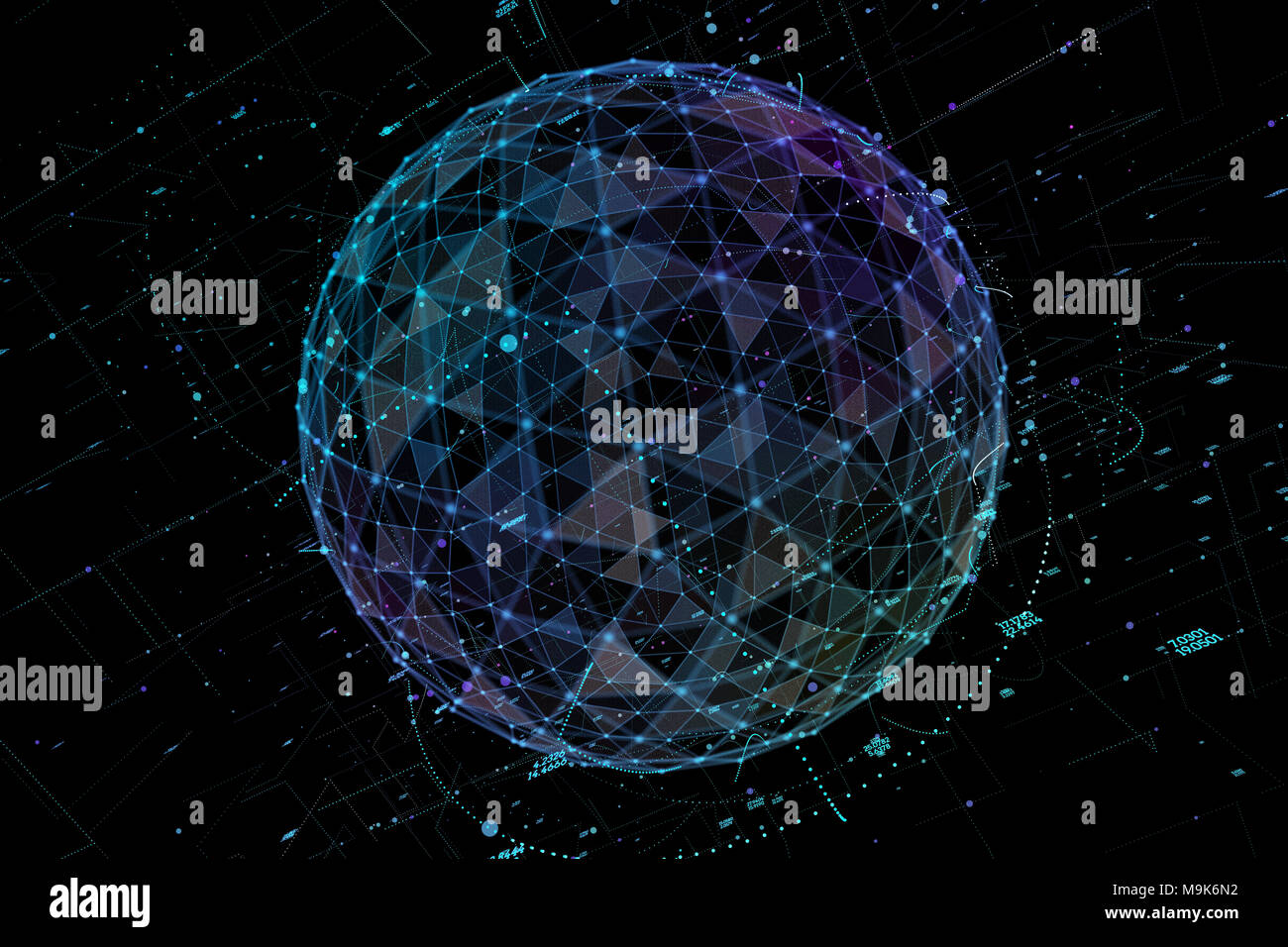 Concept of Network, internet communication - 3d illustration Stock ...