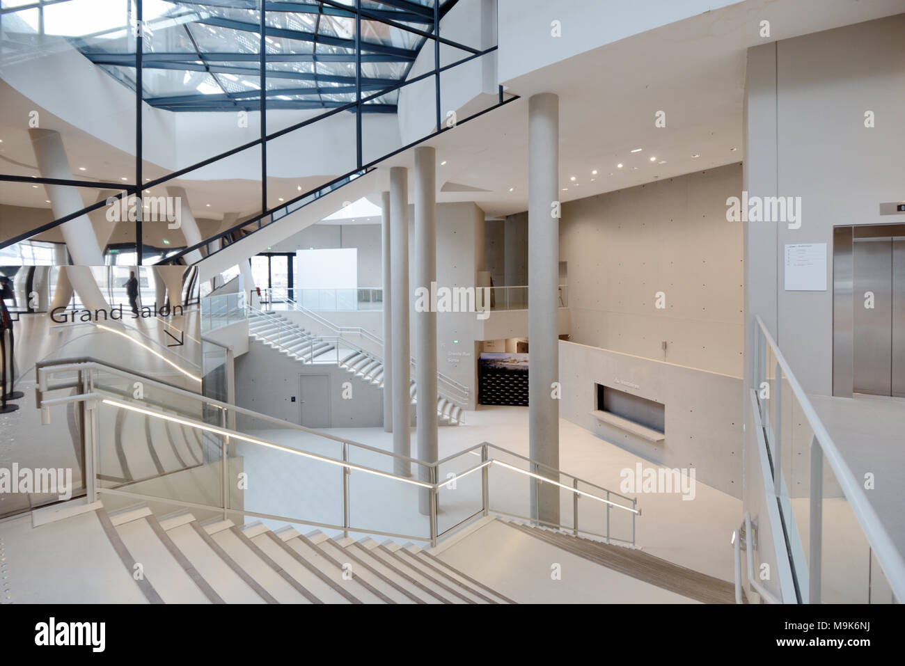 Contemporary Interior of La Seine Musicale Music and Performing Arts Centre, Île Seguin, between Boulogne-Billancourt & Sèvres, Paris, France Stock Photo