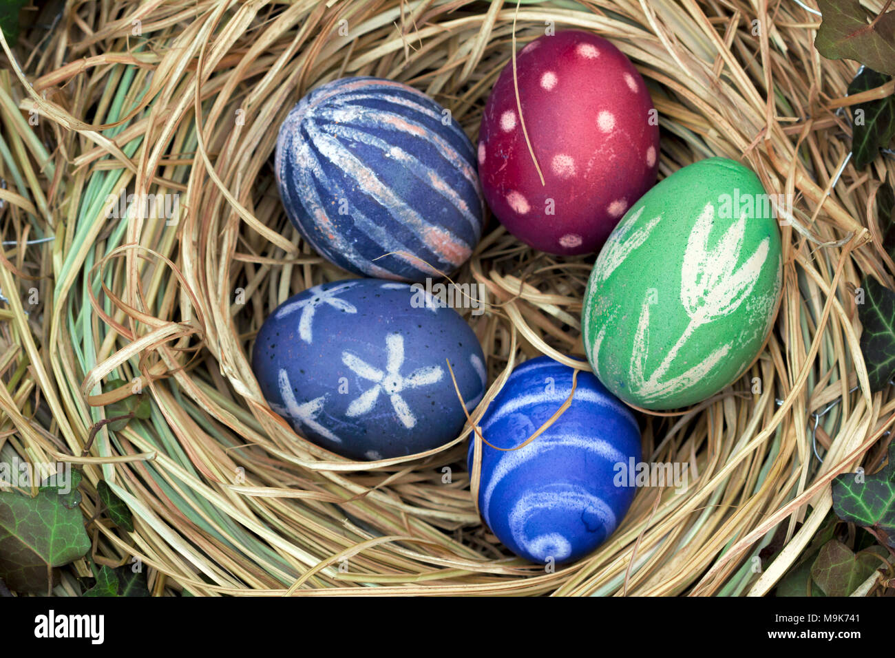 Colored Easter eggs Stock Photo