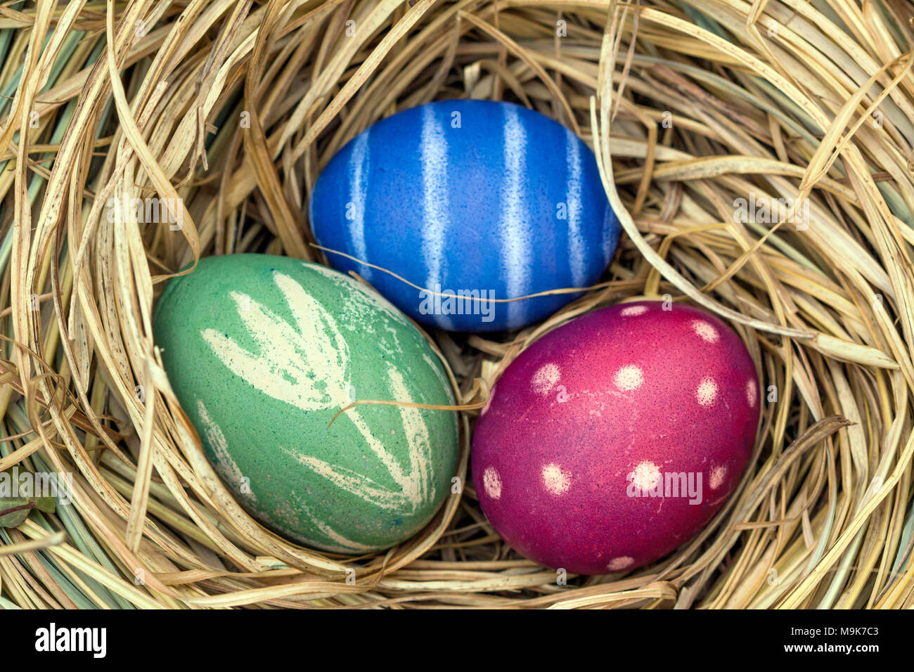 Colored Easter eggs Stock Photo