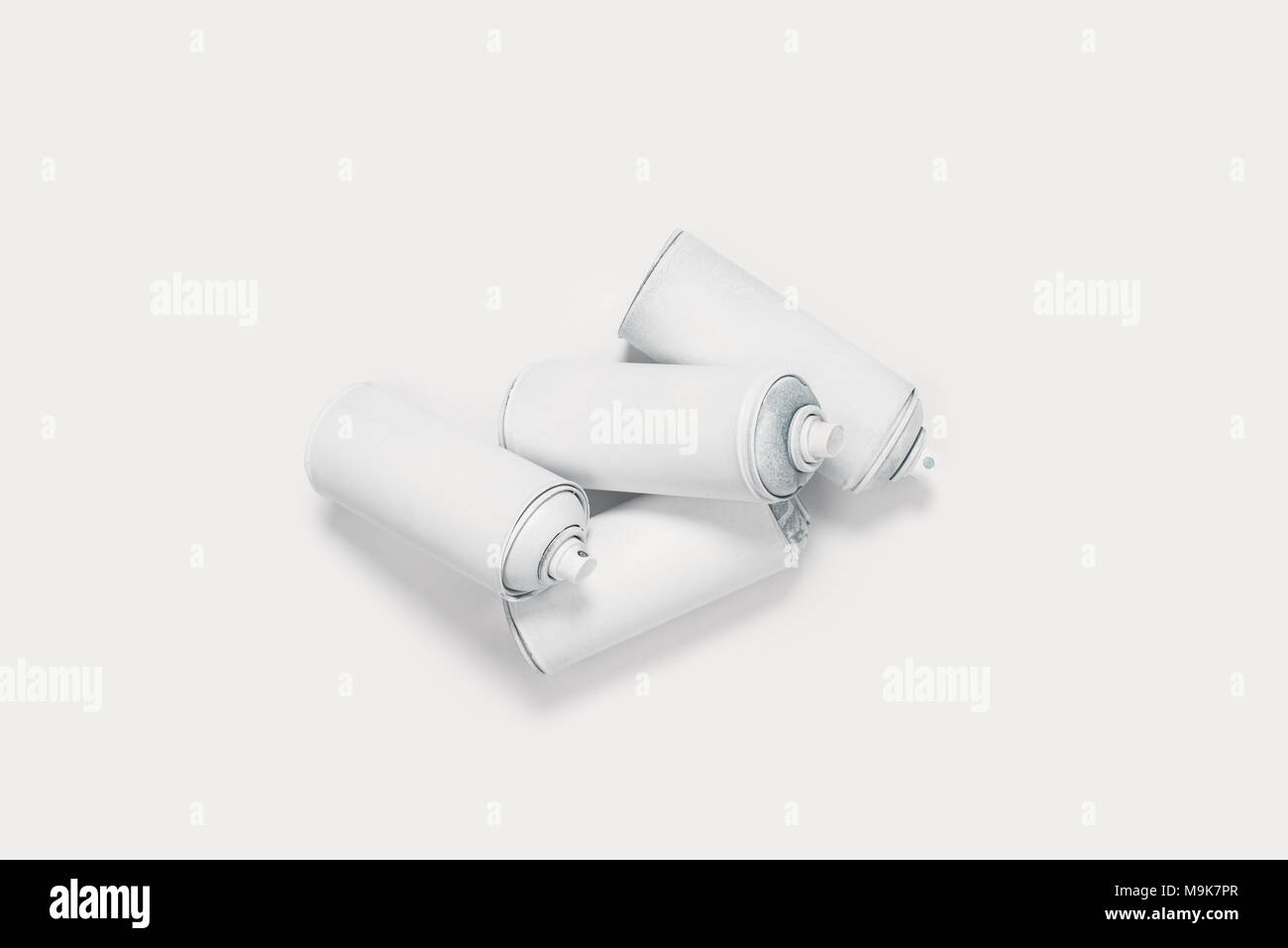 close up view of aerosol paint in cans isolated on white Stock Photo ...