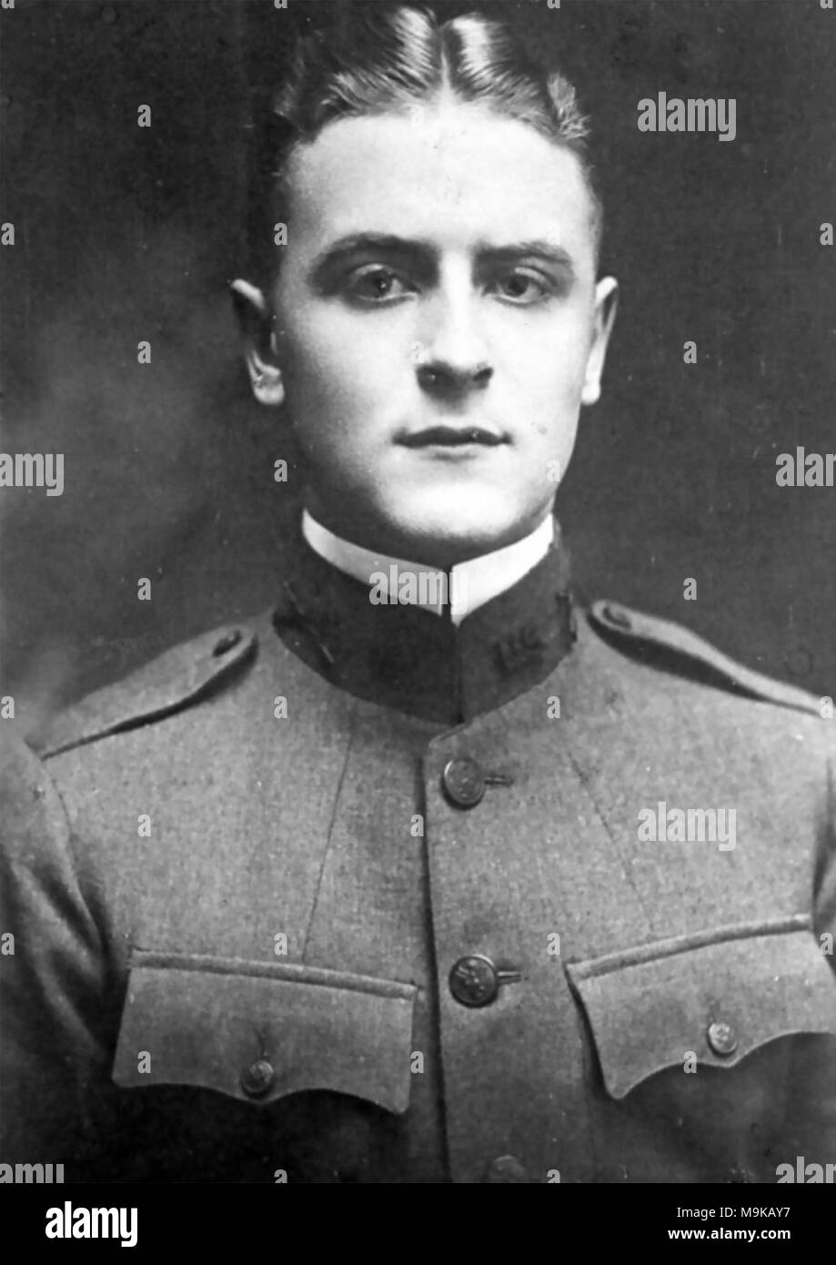 F. SCOTT FITZGERALD (1896-1940) American writer while in the US Army about 1917. Stock Photo