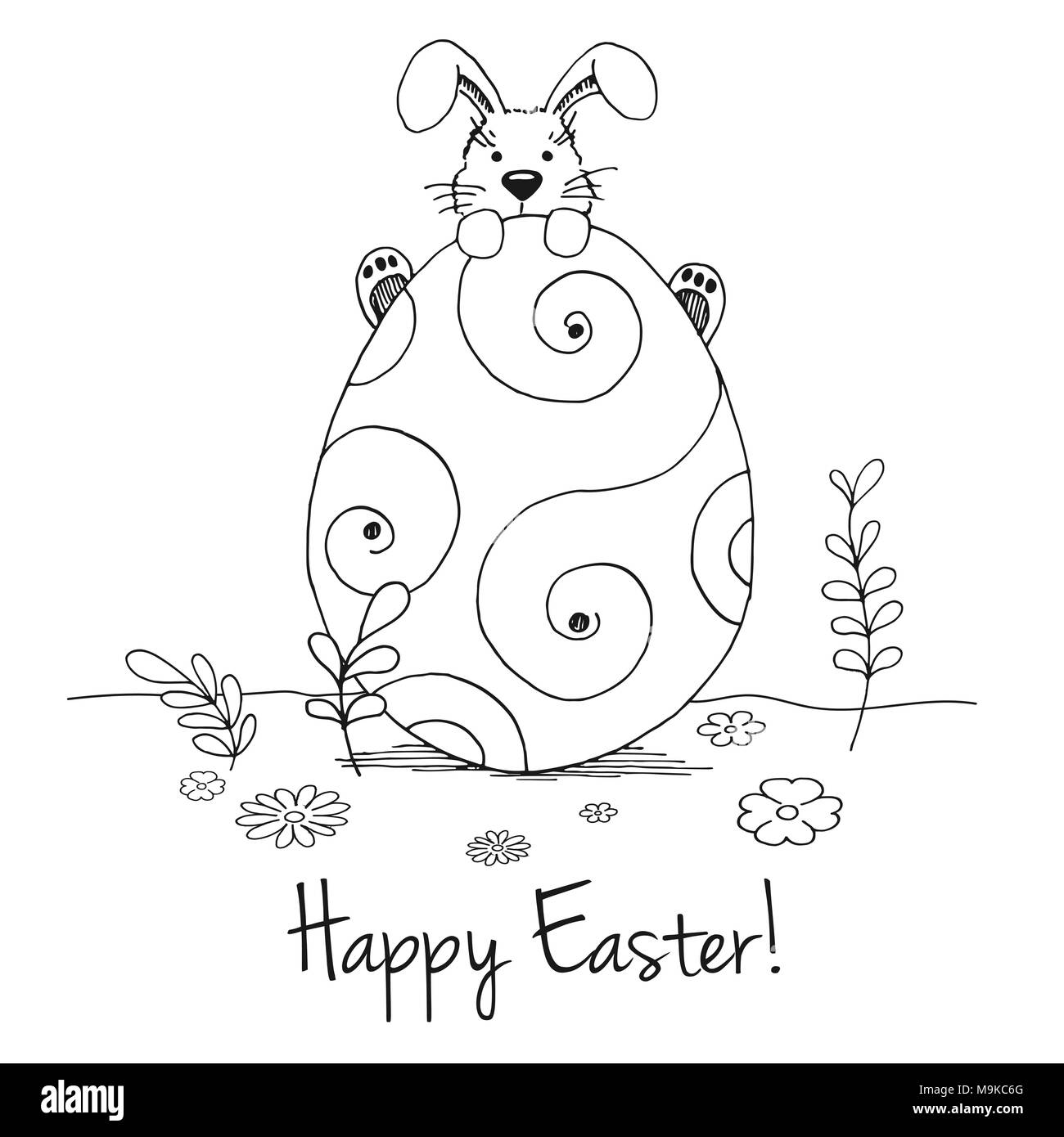Printable Wall Art – Easter Bunny Sketch – Home and Garden