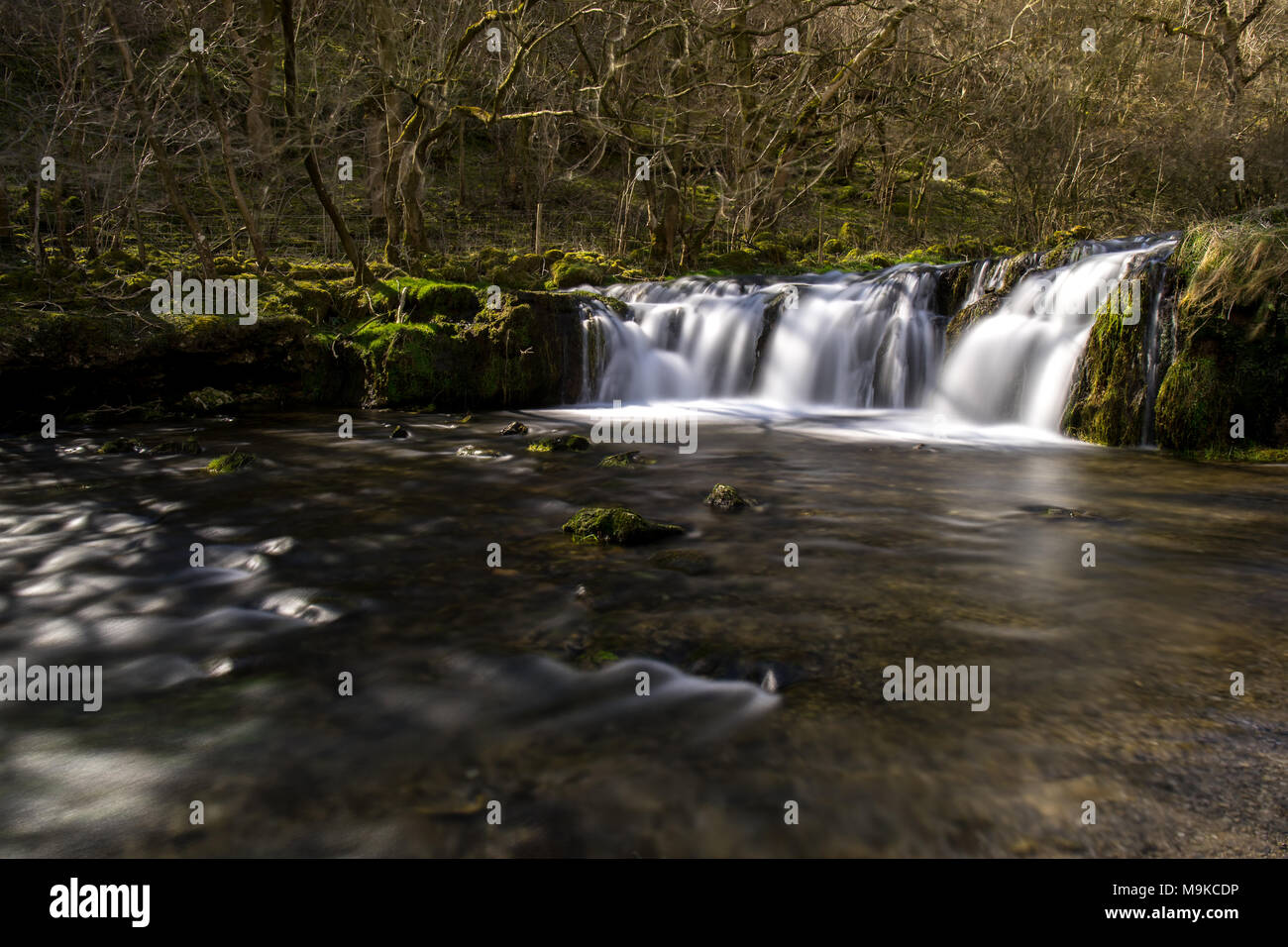 Lathkill Dale Waterfall, Peak District Stock Photo