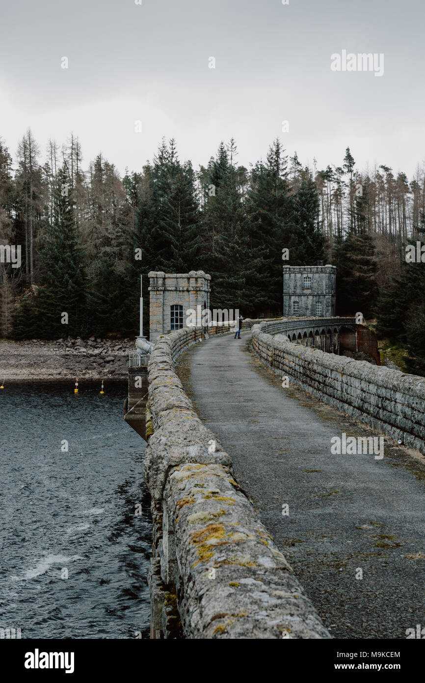 Laggan Dam and Roy bridge on River Spean in Scottish Highlands, Scotland. Stock Photo