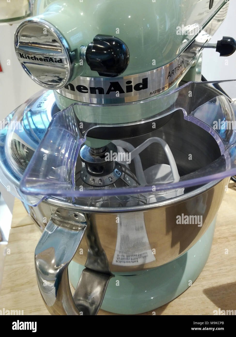 A KitchenAid brand mixer appliance on sale in a store in New York on Saturday, March 17, 2018. KitchenAid is a brand of the Whirlpool Corp., the world's largest maker of home appliances (© Richard B. Levine) Stock Photo
