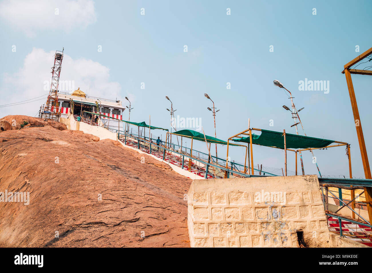 Tiruchirappalli, India - January 4, 2018 : Rockfort, Thayumanaswami temple Stock Photo