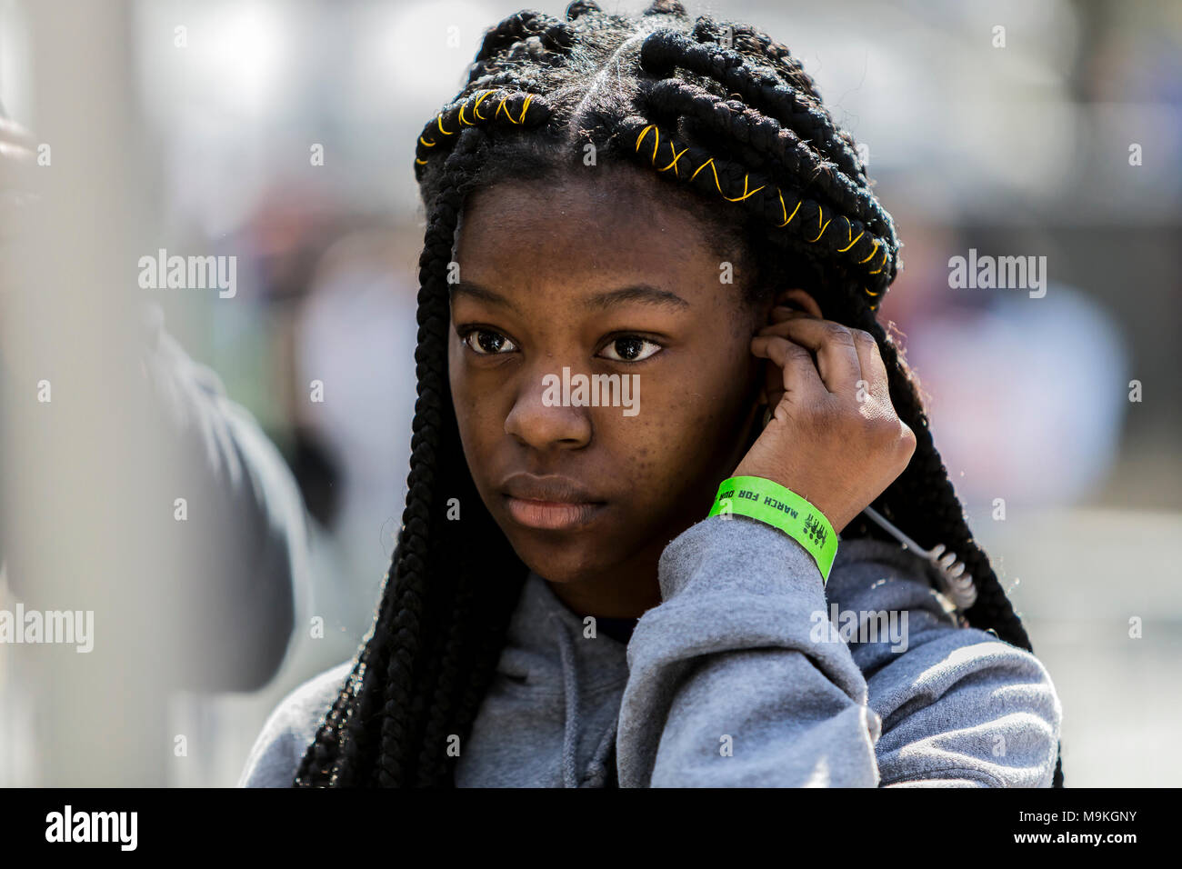 Washington Dc, United States. 24th Mar, 2018. Mya Middleton: 'I'm here because I've been personally affected by the lack of gun control and I believe guns have taken over the minds of individuals who want an easy way out of their dilemma.' Credit: Michael Nigro/Alamy Live News Stock Photo