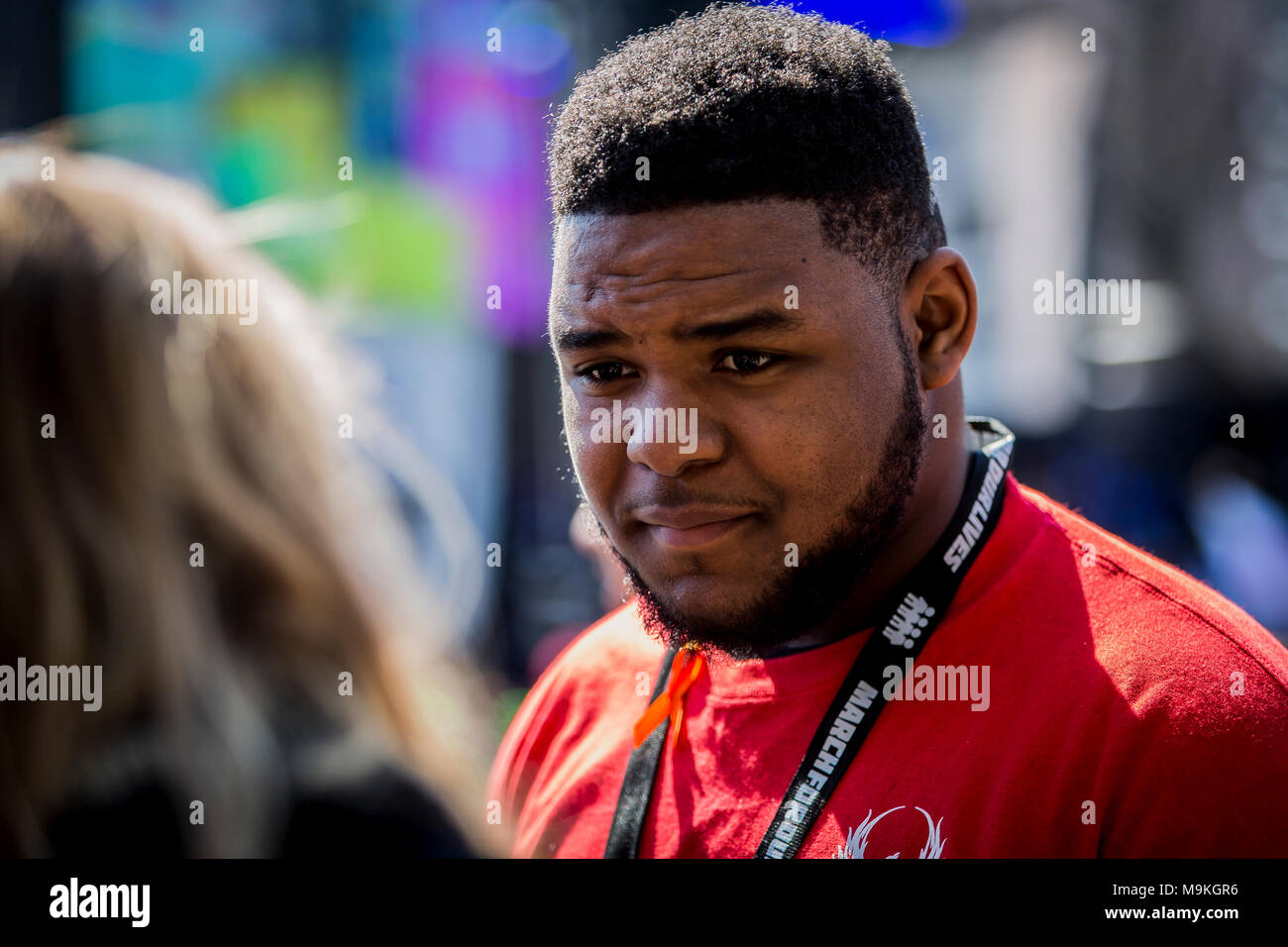 Washington Dc, United States. 24th Mar, 2018. D'Angelo McDade: 'We are survivors of a cruel and silent nation.' Credit: Michael Nigro/Alamy Live News Stock Photo