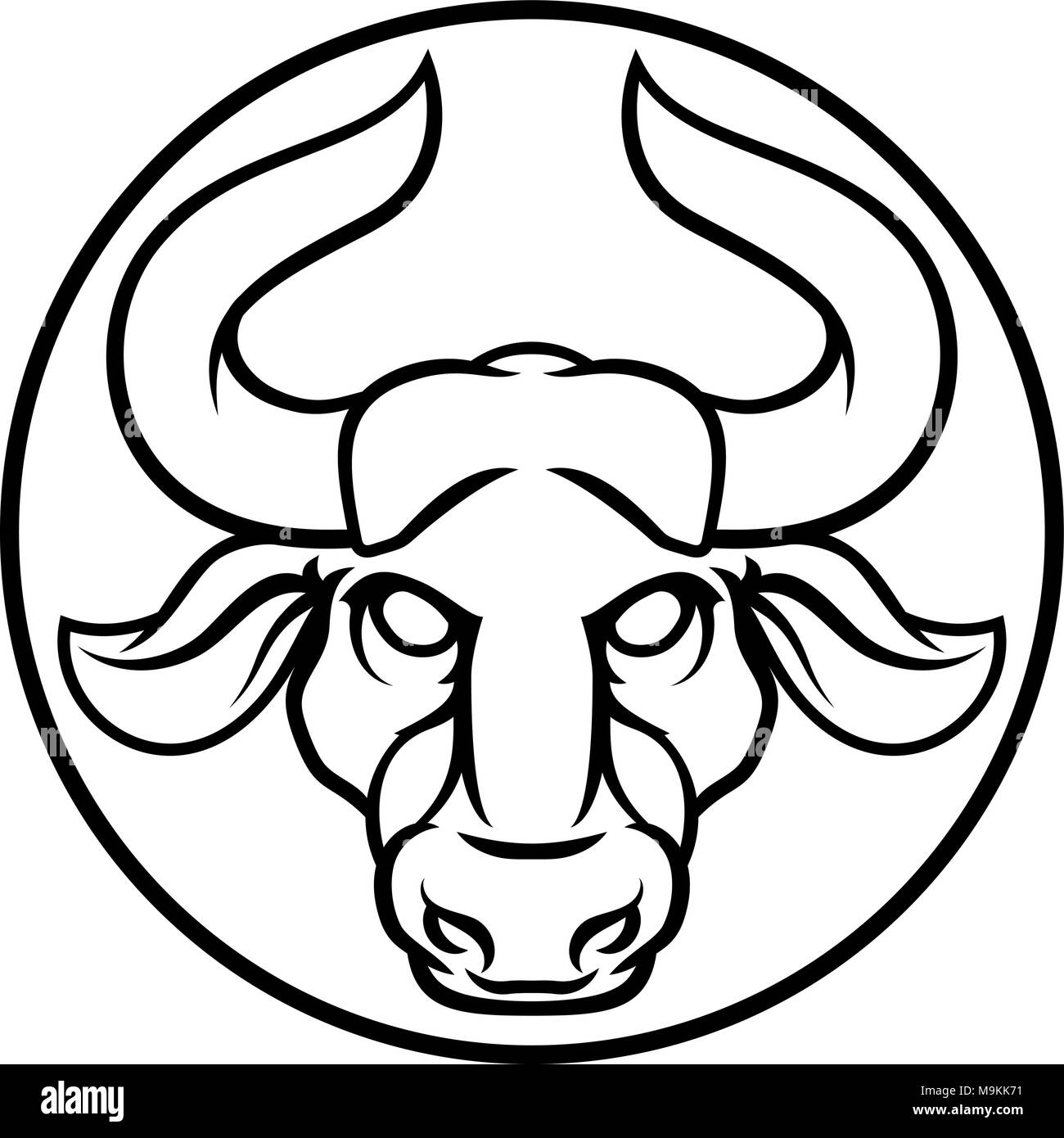 Taurus Bull Astrology Horoscope Zodiac Sign Stock Vector