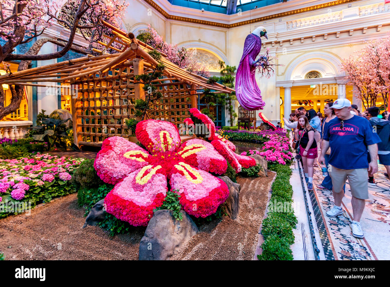 The Japenese spring display at The Bellagio, Las Vegas, Navarda, U.S.A. Stock Photo