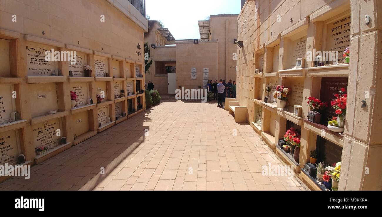 Above ground burial crypts in the Jewish Cemetery in Herzlia, Israel
