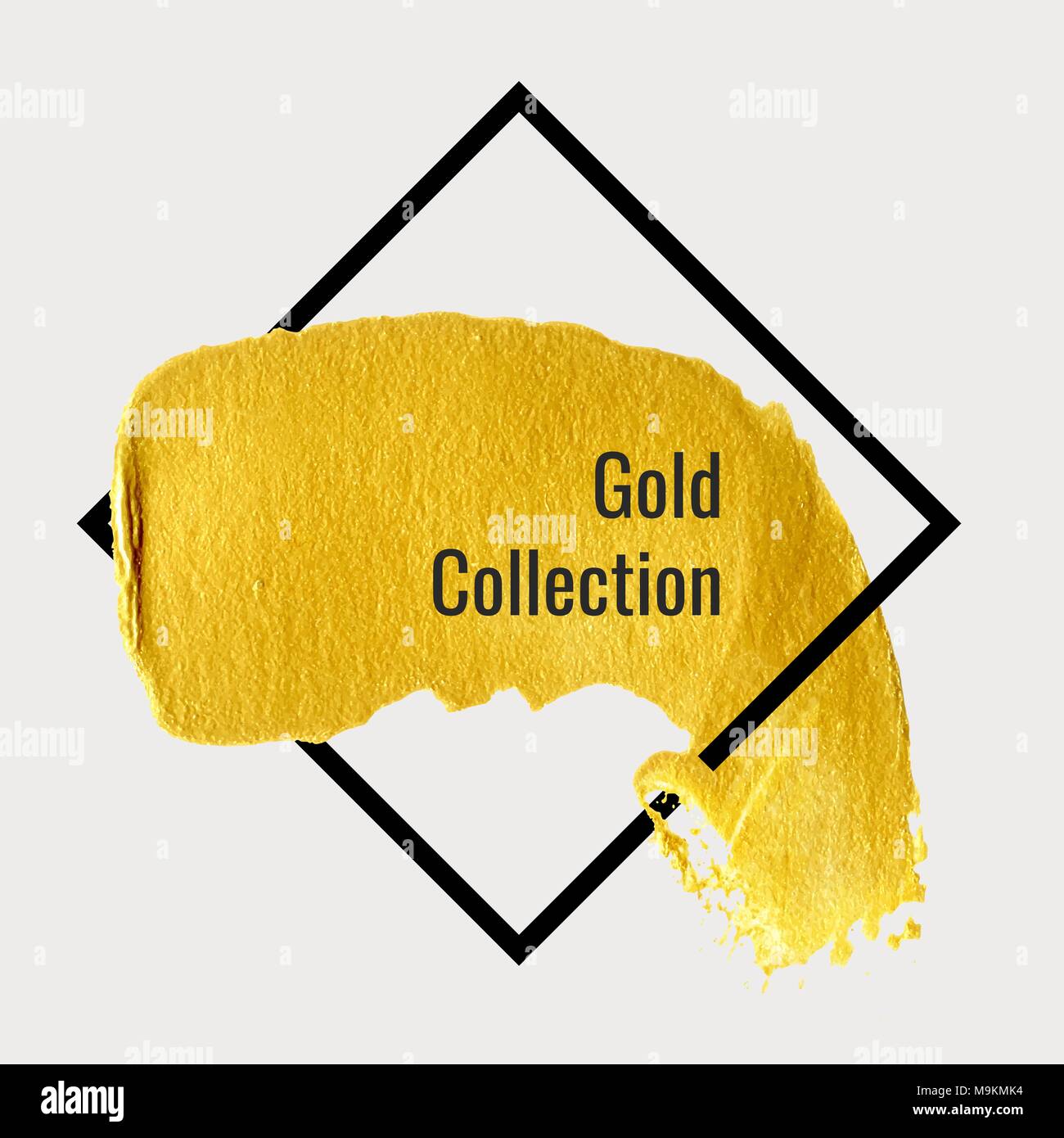 Gold hand drawn paint brush stroke isolated Stock Vector Image & Art ...