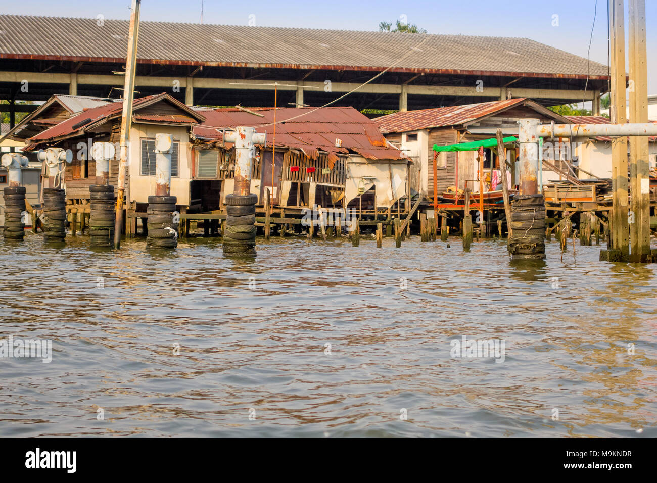 Poor Floating BANGKOK, THAILAND, MARCH, 23, 2018: Outdoor view of floating poor ...