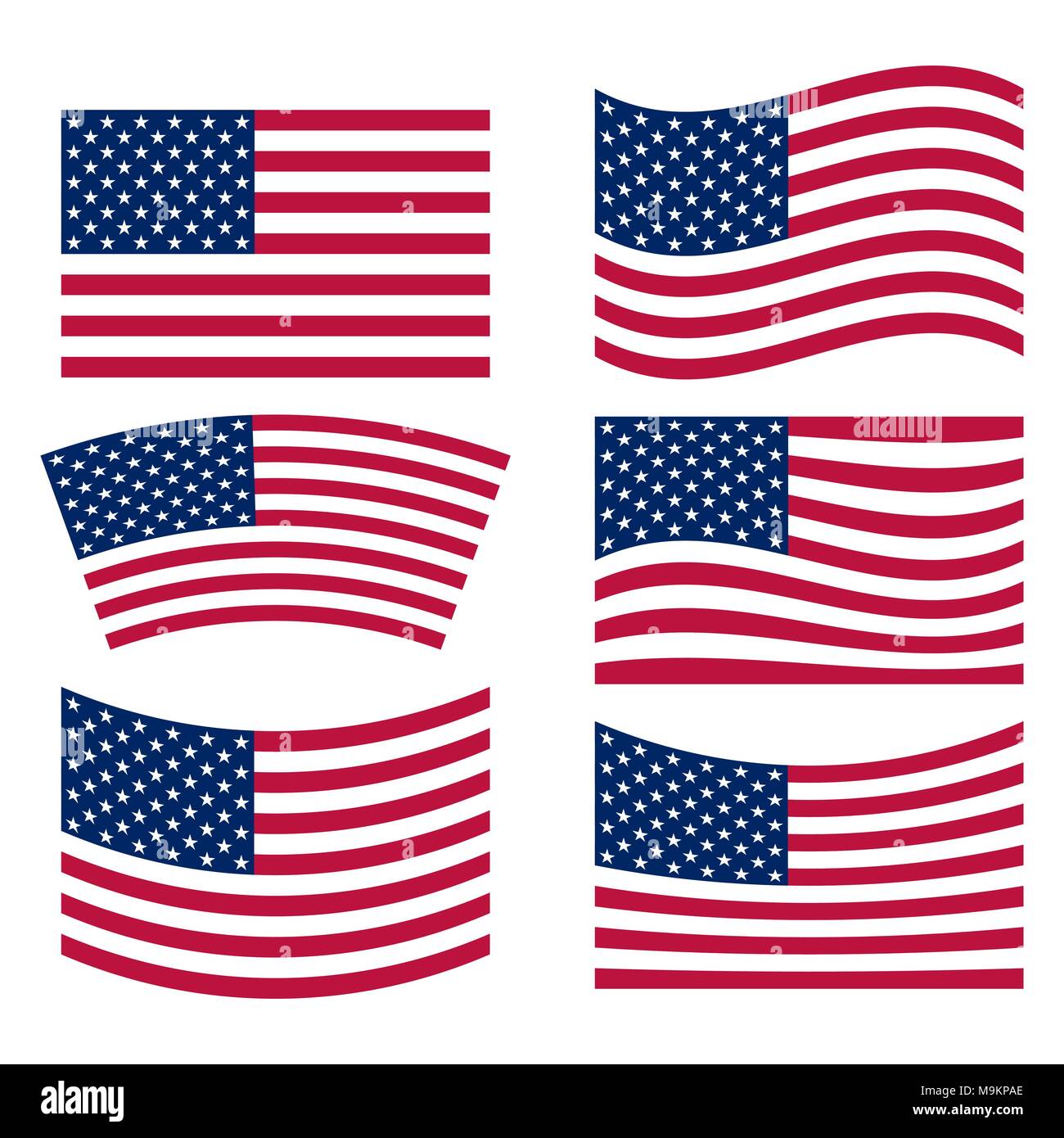 US flag collection Stock Vector